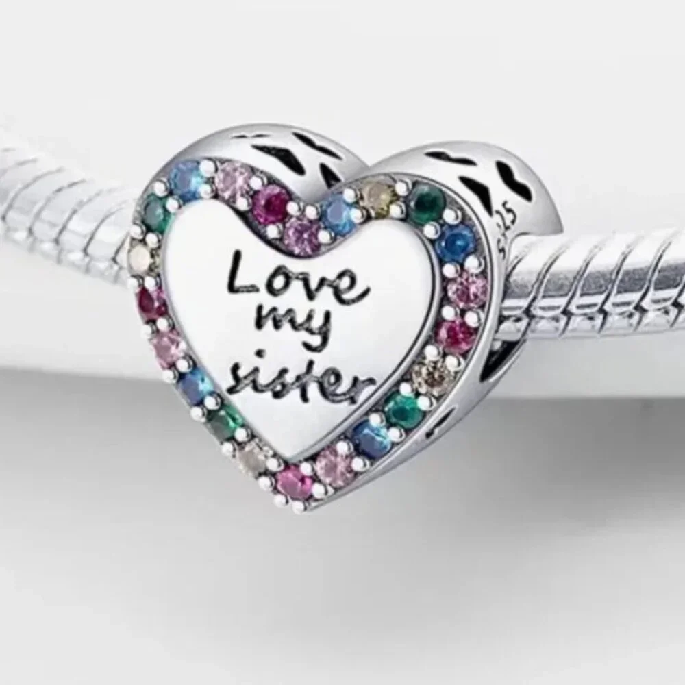 Love my Sister 925S Charm Compatible with Pandora Bracelet